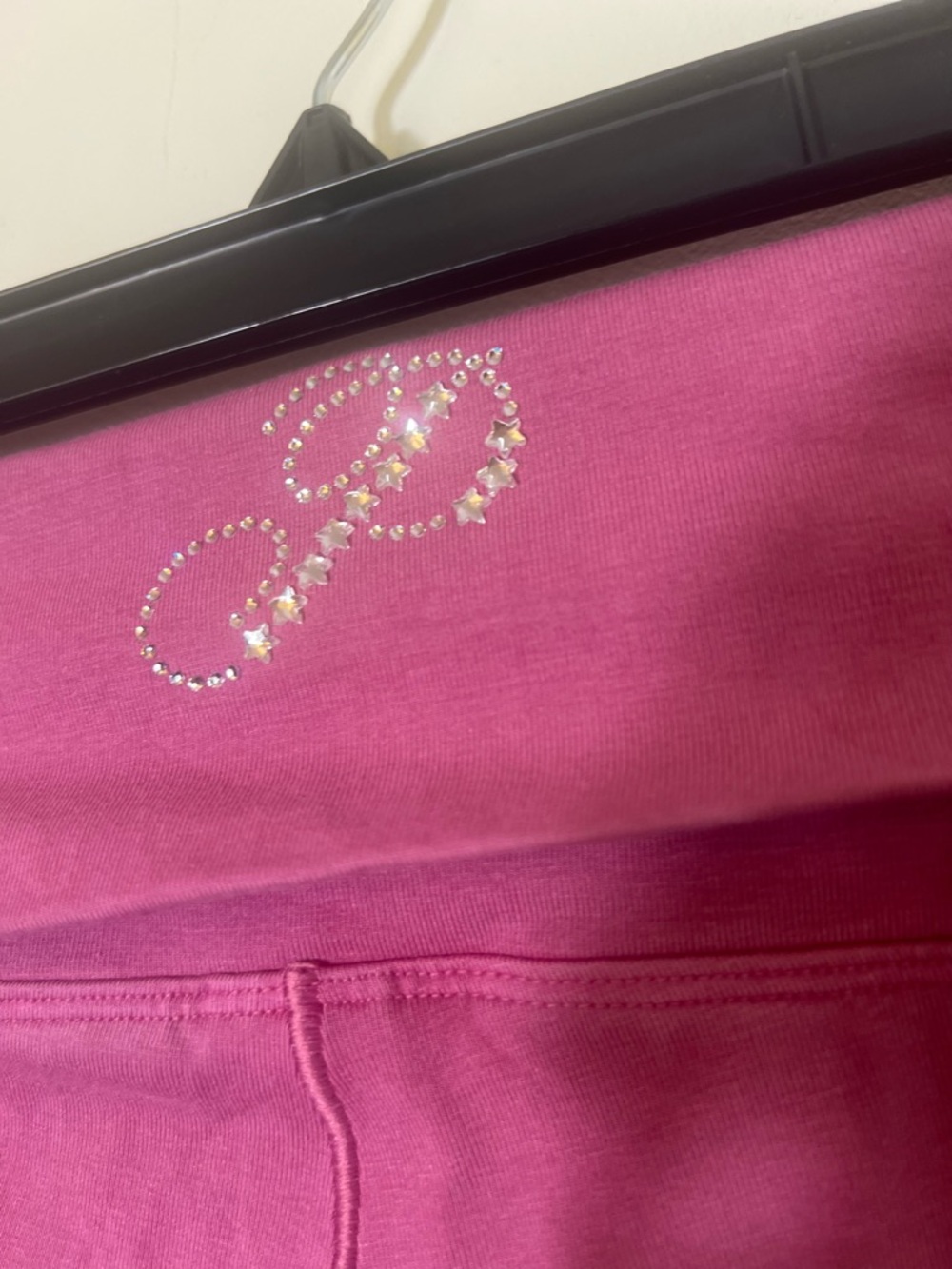 VS PINK ALL DAY COTTON FOLDOVER FLARE RHINESTONE BLING LEGGINGS - Picture 4 of 10